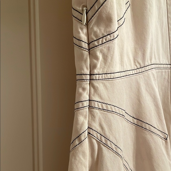 Rosetta Getty Beige Midi Dress with Stitch Detail - Picture 4 of 4